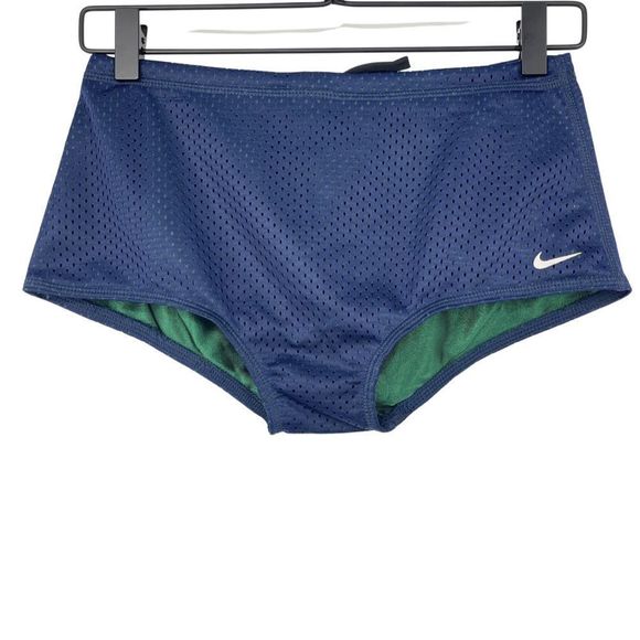 Nike Men’s Poly Mesh Drag Brief Swim Suit – Green/Blue – Size 28 (NWT) - Picture 1 of 11